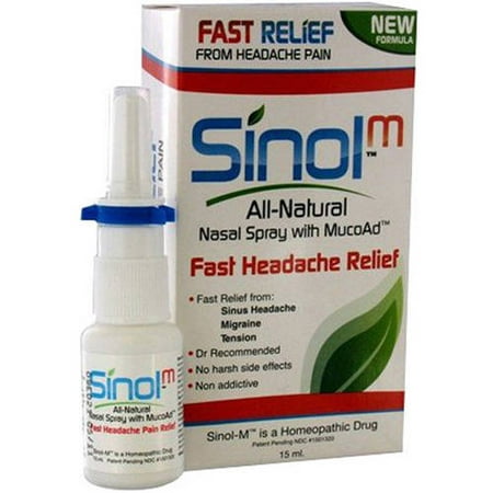 Sinol Headache Relief Nasal Spray, 15 ML (Best Pain Relief For Sinus Headache)