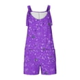 thumbnail image 4 of Lovskoo 2024 Womens Summer Casual Sleeveless Printed Short Rompers Adjustable Strap Loose Shorts Jumpsuits Overalls with Pockets Purple 2XL, 4 of 7