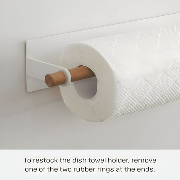 LAMIRO Adhesive Paper Towel Holder Under Cabinet For Kitchen Bathroom