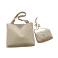 thumbnail image 4 of Bolso de mano para mujer con pequeño bolso bandolera, bolso de mano para vacaciones de verano y trabajo Beige, 4 of 8