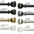 thumbnail image 2 of EXCLUSIVE HOME Napoleon 1" Curtain Rod and Coordinating Finial Set, Gunmetal, Adjustable 66"-120", 2 of 8