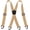 Khaki, variant on Men's 4-Clip Suspenders, Men's X-Back Suspenders with Hook Clips, 4 Metal Clip Elastic Wide Suspenders