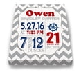thumbnail image 2 of Personalized Canvas Birth Announcement Nursery Decor Gift, Nautical Design, Custom Name, Date, Weight & Length, Unique Boys & Girls Baby Shower Wall Art Presents, Color Gray # 10, Size - 12X16, 2 of 4