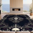 thumbnail image 2 of Design&I 5'x7' Washable Area Rug Halloween Plum Ivory Symmetrical Skull Decorative Large Cover for Dining Room, Under Table, Home Office, Snag-Free, Skid-Resistant, 2 of 7