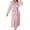 Pink, variant on Ladies Flannel Heart Print Robe with Pockets Belted Comfort Soft Long Bathrobe for Home Relaxation