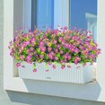 thumbnail image 7 of ZOELNIC 6 PCS Outdoor Artificial Plant Flower UV Resistant Fake Stems Plants, Faux Shrubs Outdoor Greenery Plastic Plants for Outside Garden Porch Window Home Wedding Farmhouse Patio Decor, Fuchsia, 7 of 7