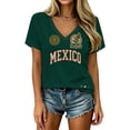 thumbnail image 3 of 2026 New Mexico Soccer Jersey Women, Mexican Jersey Soccer T-Shirt, Jersey De Mexico V-Neck Short Sleeve Football Shirt, Athletic Training Uniform for Adult, 3 of 6