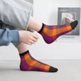 thumbnail image 2 of Fuzoiu Purple Yellow Buffalo Plaid Print Adult Socks, Crew Moisture-wicking Socks, Unisex Cushion Crew Socks,Casual Sports Ankle Socks, 2 of 7