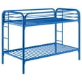 thumbnail image 5 of Celeste Blue Metal Twin Over Twin Bunk Bed with Rung Ladder, Modern Bedroom Furniture, Durable Steel Frame, Full Guardrails, 78.5"W x 42"D x 59"H, 5 of 11
