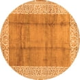thumbnail image 1 of Ahgly Company Indoor Round Abstract Orange Contemporary Area Rugs, 4' Round, 1 of 1