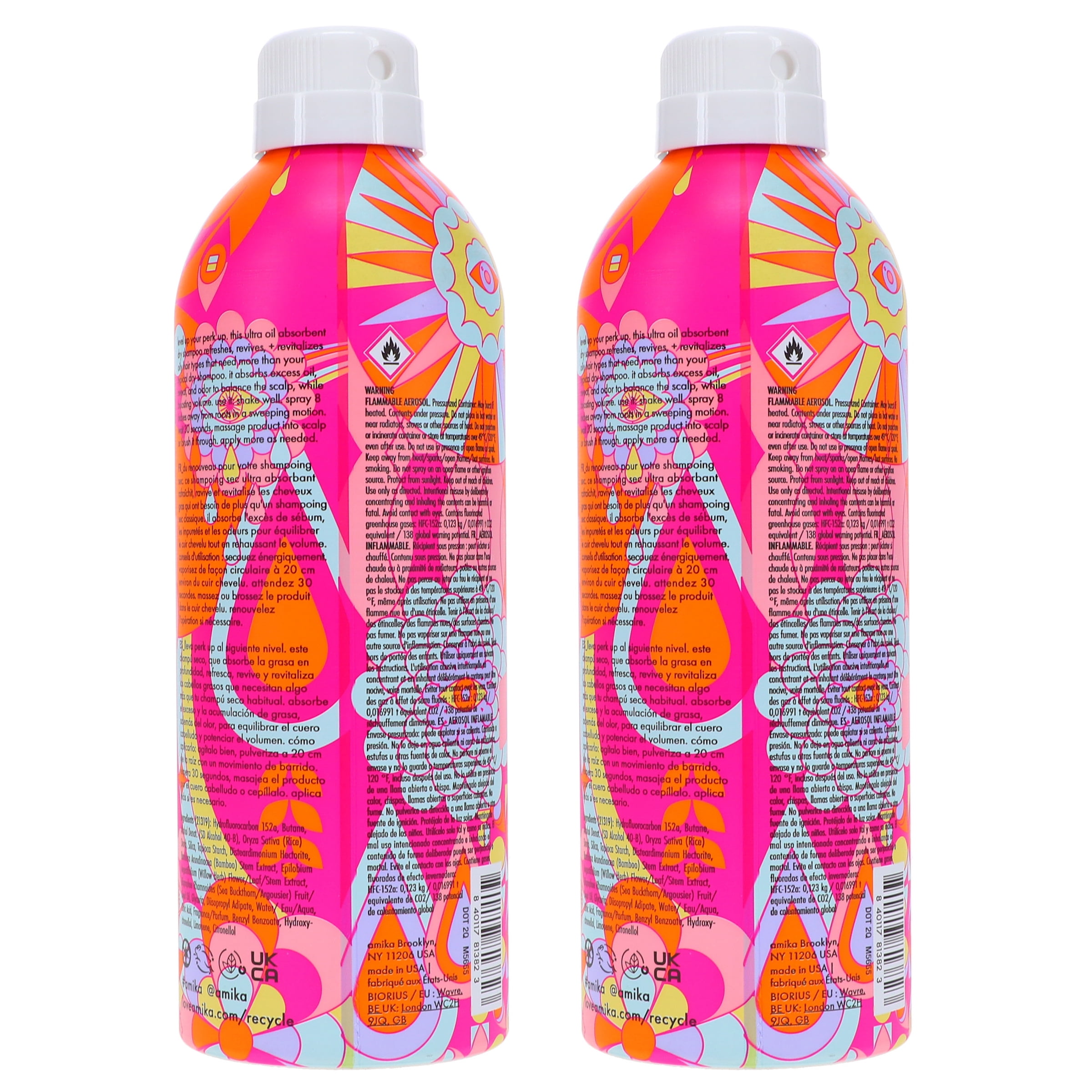 Amika Perk Up Ultra Oil Control Dry Shampoo 9.5 oz 2 Pack