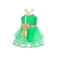 thumbnail image 5 of CHICTRY Kids Girls Christmas Sequins Bow Camis Dress Sleeveless Skating Tutu Leotard Carnival Party Performance Costume Green 4, 5 of 7