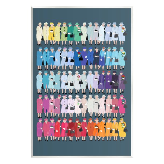 Stupell Industries Varied Pop Style Royal Queen Fashion Rainbow Graphic Art Unframed Art Print Wall Art, Design by Amelia Noyes