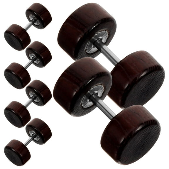 6 Pcs Dumbbell Earrings Studs for Men Mens Fake Gauge Dumbbells Personality Valentines Day Gift Gauges Man