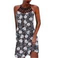 thumbnail image 2 of SMihono Robe d'Été Boho pour Femmes Grande Taille Mode Féminine Col Rond Sans Manches Imprimé Bretelles Robe, 2 of 4