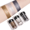 thumbnail image 4 of FOCALLURE 3 Pcs Glitter Eyeshadow Pigment, Long Lasting Eye Shadow with High-pigment Formula,Smokey Metallics, 4 of 7