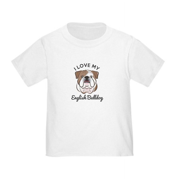 CafePress - I Love My English Bulldog Toddler T Shirt - Cute Toddler T-Shirt, 100% Cotton