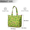 thumbnail image 5 of Green Frog Travel Duffel Bag, Cute Cartoon Frog Print Weekender Tote, Mushroom and Flower Pattern Lightweight Multipurpose Carry-on Bag, 5 of 5