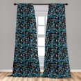 thumbnail image 5 of Ambesonne Birds and Nature Curtains, Exotic Leaves Boho, Pair of 28"x63", Petrol Blue Umber Teal, 5 of 5
