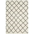 thumbnail image 4 of SAFAVIEH Dallas Jerrie Geometric Shag Area Rug, Ivory/Dark Grey, 3' x 5', 4 of 8