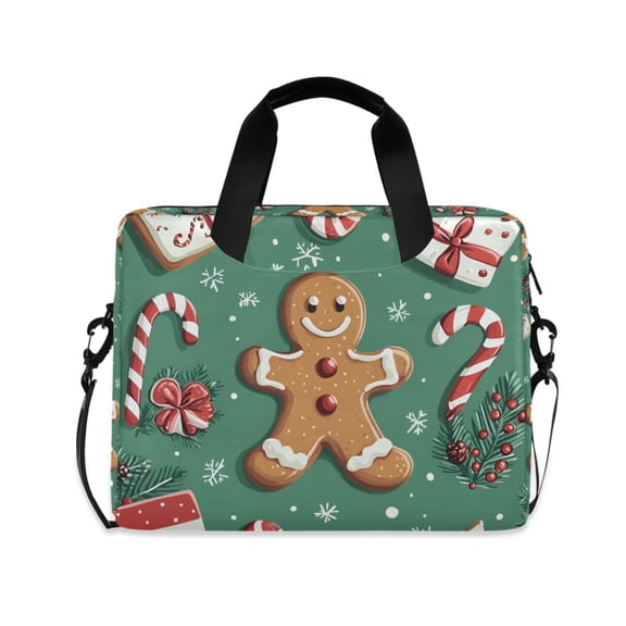 FORMRS 16" Laptop Bag Carrying Sleeve Case with Handle Travel Shoulder Briefcase, Christmas Gingerbread