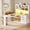 White, variant on SEDETA Farmhouse L Shaped Office Desk with Storage, 61 Inch Large Computer Desk with 3 Drawers, 11 Open Shelves and Power Outlet, Corner Gaming Desk with LED Light and Display Cabinet, Natural