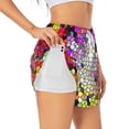 thumbnail image 2 of Haiem Colorful Tie Dye Stained Glass 3 Women's 2 in 1 Running Shorts - Lightweight Athletic Workout Gym Yoga Breathable Sports Shorts Liner with Phone Pockets-Large, 2 of 9