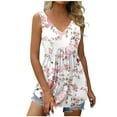 thumbnail image 2 of ALLLIST Pink Womens Tops Summer Sleeveless Floral V-Neck Embellished Tank Tops Camisole Tops for Women XL, 2 of 5