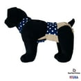 thumbnail image 6 of Barkertime Blue Polka Dot on Brown Dog Diaper Overall, 6 of 10