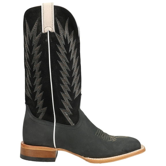 Justin Boots Mens Hombre Embroidered Wide Square Toe Cowboy Mid Calf Boots