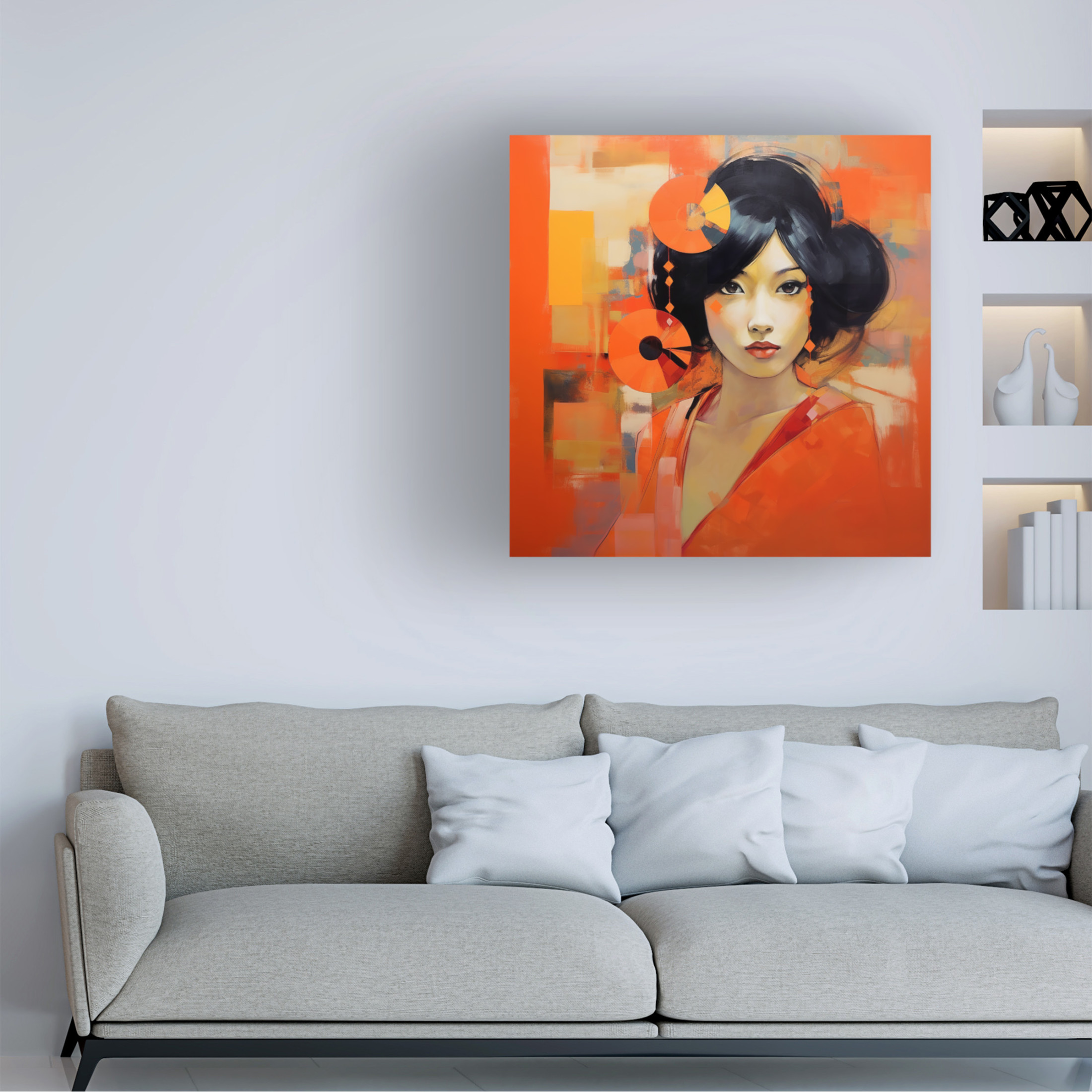 Canvas Wall Art - Ray Heere 'Colorful Model 6' Wall Art for Living Room, Bedroom, or Office Décor by Trademark Fine Art - 18 x 18 Inches