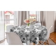 thumbnail image 1 of Floral Round Tablecloth, Black and White Hand Drawn Line Art Design Wild Spring Flowers Illustration, Circle Table Cloth Cover for Dining Room Kitchen Decor, 60", Black and White, by Ambesonne, 1 of 2