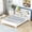 White, variant on Euroco Wood Twin Size Platform Bed with Storage Headboard and LED Light, Antique Gray