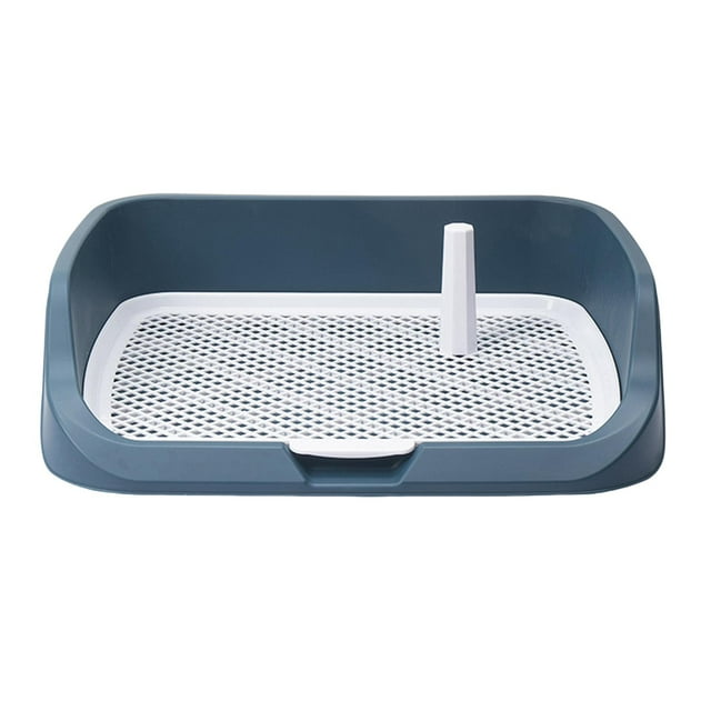 Milaget Portable Dog Toilet, Puppy Potty Tray Easy to Clean with Urinary Column Pet Pee Light Blue