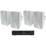 JBL VMA1120 Commercial/Restaurant Amplifier Mixer+(4) White 6.5" Wall Speakers