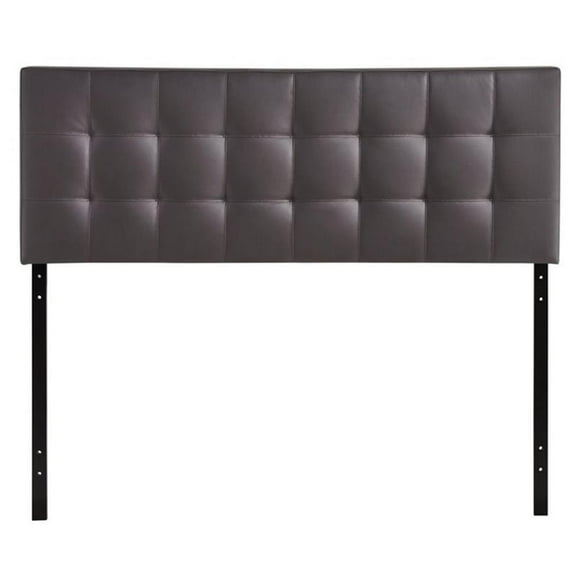 Full Vinyl Tufted Panel Headboard in Brown