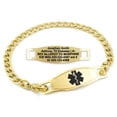 thumbnail image 1 of MedicEngraved Yellow Gold Stainless Steel Custom Medical Alert Bracelet - 5mm Curb Link, 1 of 7