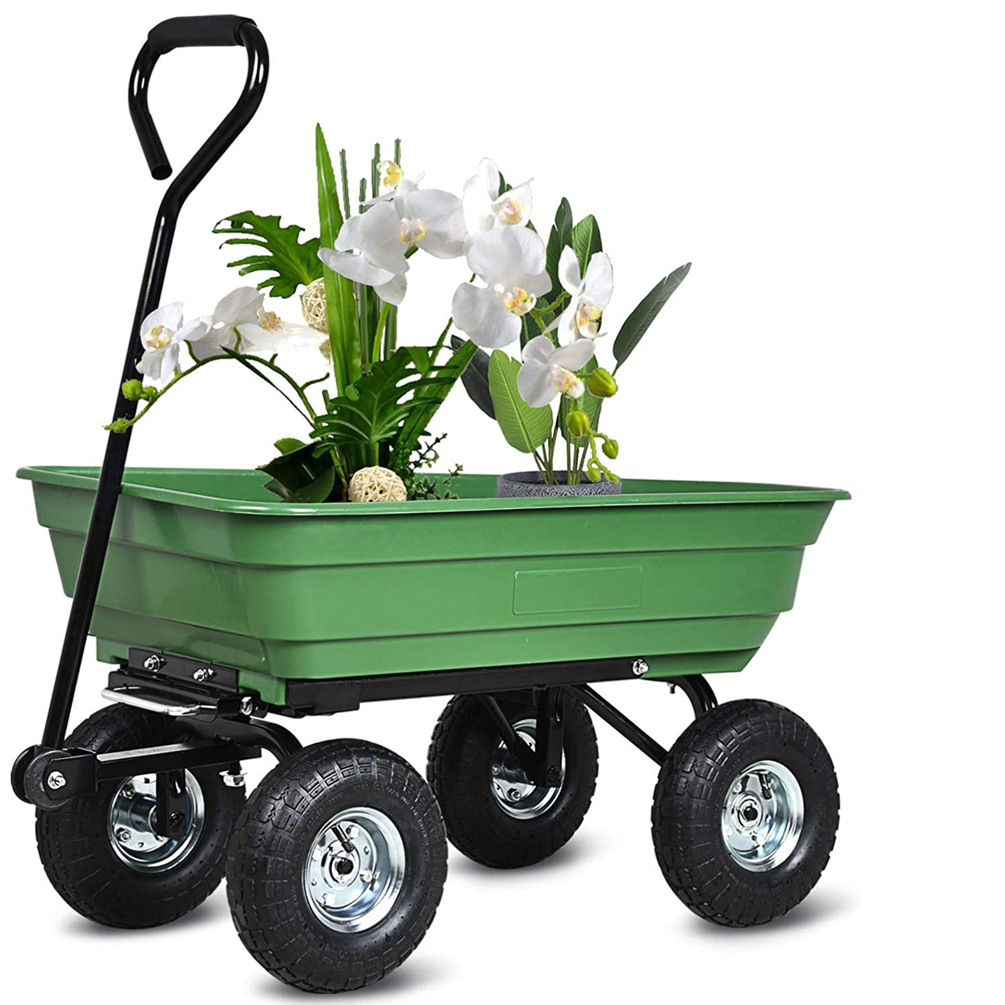 Utility Garden Wagon, Heavy Duty Outdoor Wagon Carrier Trolley Tool