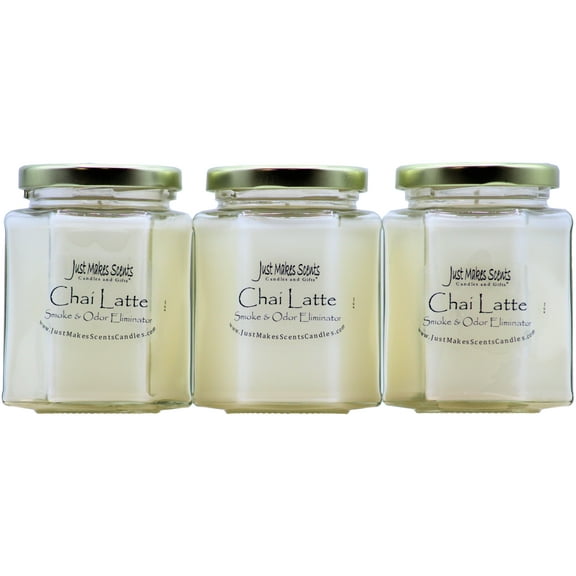 3-Pack Chai Latte Smoke & Odor Eliminator Candle, 8 oz Hexagon jar