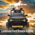 thumbnail image 3 of Ford Bronco Raptor 12V Powered Ride On Truck Toys, Kids Electric Car with Remote with Remote Control, Bluetooth, LED Light, Spring Suspension, 3 Speeds, 4 Wheelers, Black, 3 of 8