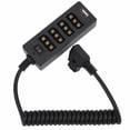 thumbnail image 1 of D-TAP Port Adapter, 1/4in Screw Hole D-Tap Male To 4-Port Female Stable Voltage Plastic Shell Convenient  For V Lock Camera Battery, 1 of 8