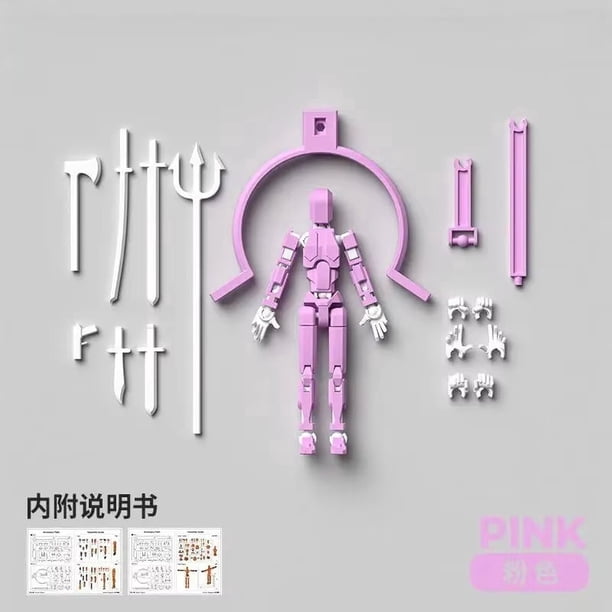 Figura de Acción Articulada T13, Robot Articulado de 13 Articulaciones para Animación Stop Motion - Kit de Modelo de Ensamblaje DIY con Armas, Manos Intercambiables, Soporte para Figuras, Decoración