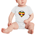 thumbnail image 2 of Uganda Flag Heart Love Cute Baby Clothing Bodysuits Boy Girl Clothes, 2 of 5