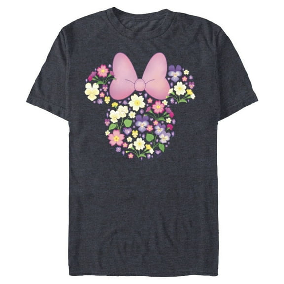 Disney Minnie Mouse February Birth Month Birthstone & Flower - Short Sleeve Blended T-Shirt for Adults - Customized-Navy Heather
