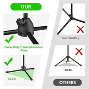 Yescom 2 Pack Microphone Stand Boom Arm Floor Tripod Dual Mic Clip 31-53 Adjustable Height, 360-degree Rotating for Acoustic Recording, Podcast