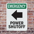 thumbnail image 4 of (2 Pack) Power Shutoff [Left Arrow] With Symbol OSHA Emergency Sign 10 Inch X 14 Inch Plastic Sign, Weather Resistant, UV Protected for Workplace, Business, and Construction Site, Made, 4 of 8