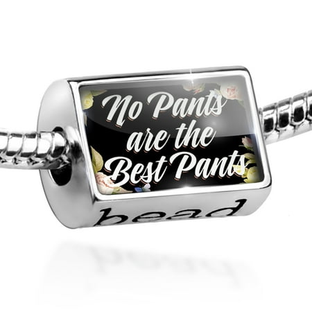 Bead Floral Border No Pants are the Best Pants Charm Fits All European
