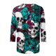 thumbnail image 5 of Camiseta holgada estampada a la moda para mujer, blusa de manga 3/4 de longitud media, Tops informales con cuello redondo Fridja  fjkfkj1315, 5 of 5