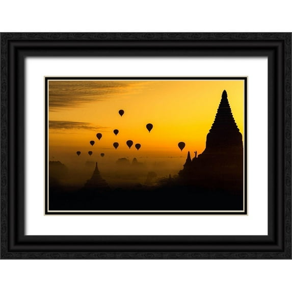Ziomek, Witold 32x23 Black Ornate Wood Framed with Double Matting Museum Art Print Titled - Balloons