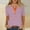 Pink, variant on YHAJDS Women Tops Short Sleeve V Neck Button Down Shirt with Stripe Print Tee for Women